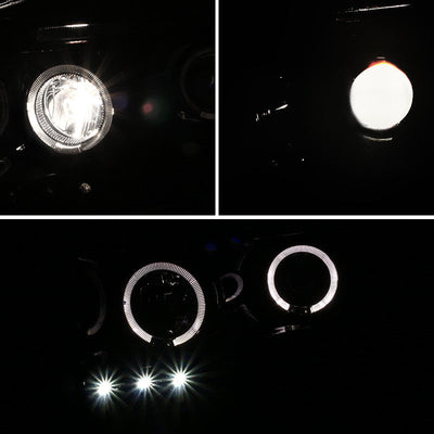 Spec-D 02-05 Dodge Ram Dual Halo Projector Headlights Black