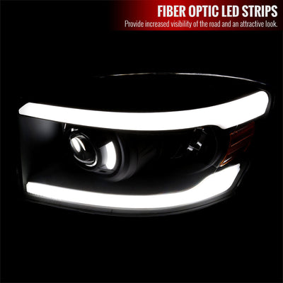 Spec-D 06-08 Dodge Ram LED Bar Projector Headlights Black