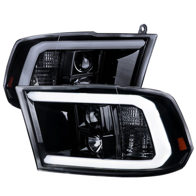 Spec-D 09-18 Dodge Ram 1500 LED Bar Projector Headlights Black/Smoked