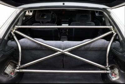 Polished Tubular Multipoint Crossbar X-Bar For Honda Civic EK9 EK4 EK3 1996-2000