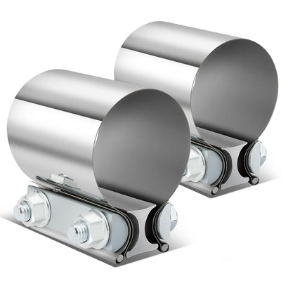 2.0" Butt Joint Exhaust Band Clamp Muffler Coupler Stainless Steel
