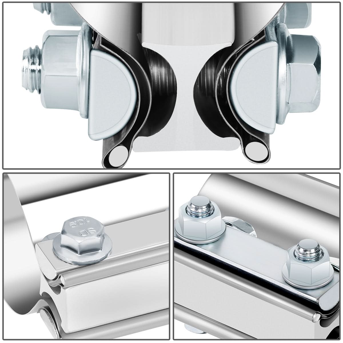 2.5" Butt Joint Exhaust Band Clamp Muffler Coupler Stainless Steel