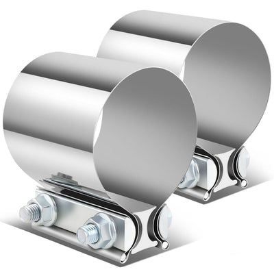 2.75" Stainless Steel Exhaust Band Clamp 2-Pack Muffler Coupler