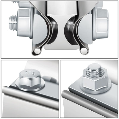 2.25" Lap Joint Exhaust Band Clamp 2-Piece Kit Stainless Steel