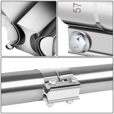 2.25" Lap Joint Exhaust Band Clamp 2-Piece Kit Stainless Steel