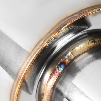Universal Round Exhaust Muffler - 4.0" Tip, 2.5" Inlet, 18.5" Total Length