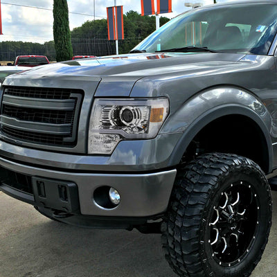 Spec-D 09-14 Ford F150 LED Strip Headlights Chrome/Clear