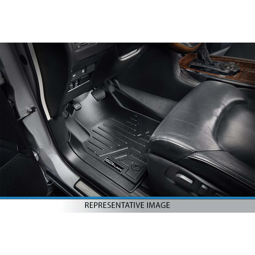 SMARTLINER Custom Fit Floor Liners For 2014-2021 Transit Connect With Carpet Flooring (Long Wheelbase & 2nd Row Bench Seat)