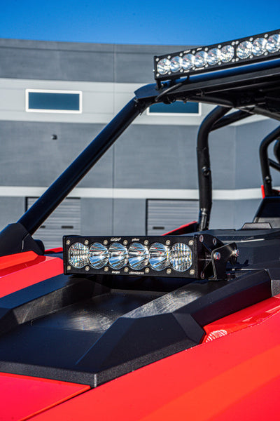 Baja Designs Polaris OnX6+ 10 Inch Hood Mount Light Bar Kit