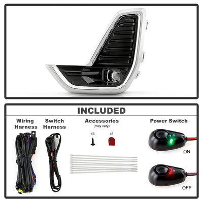SPYDER 20-23 GMC Acadia OEM LED Fog Light w/ Switch - Clear (FL-GAC2020-LED-C) 9054136