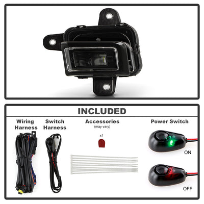 SPYDER 23-25 GMC Sierra 1500 OEM Style LED Fog Light w/ Switch - Clear (FL-GS2023-LED-C) 9054167