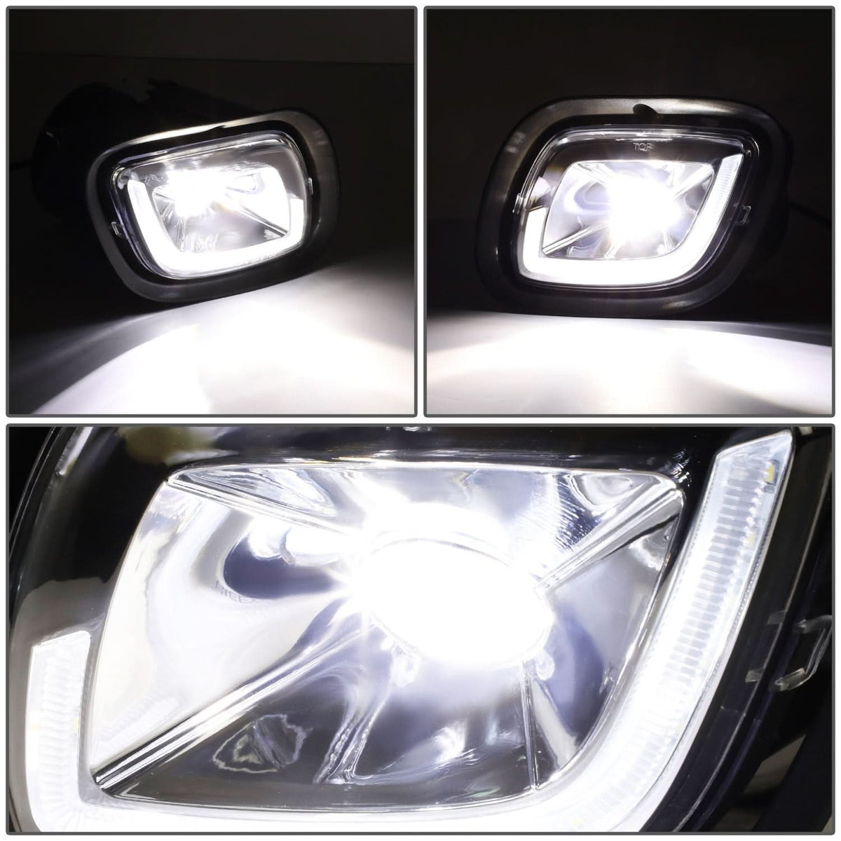 08-17 Freightliner Cascadia 3D Projector LED Fog Lights - Chrome