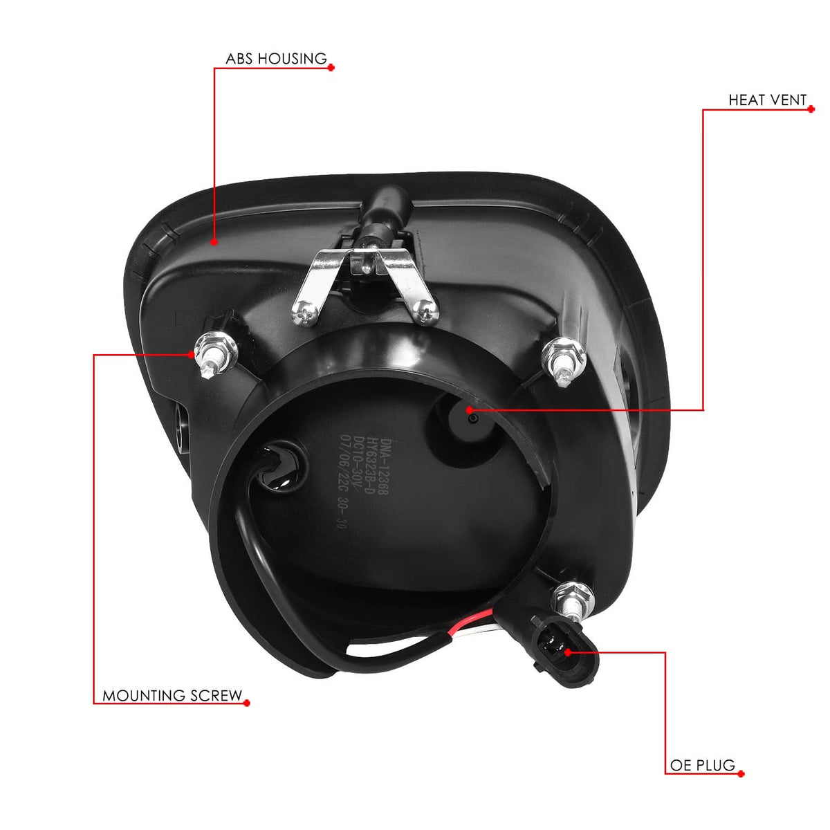 08-17 Freightliner Cascadia Projector LED Fog Lights - Black