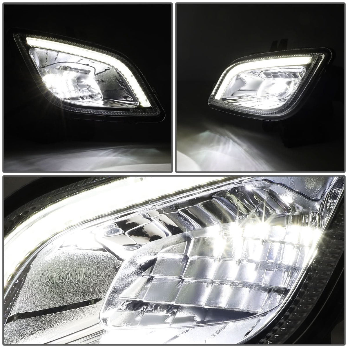 2018-2022 Freightliner Cascadia 3D Full LED Chrome Fog Lights