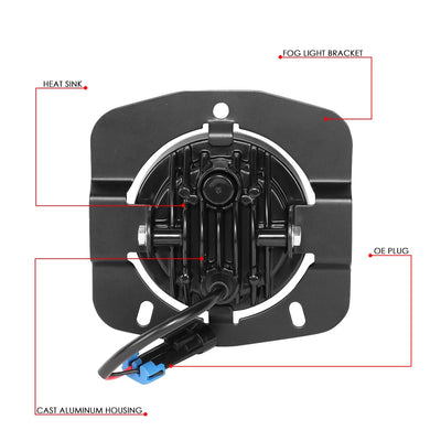 2011-2022 Kenworth T680 Projector Full LED Fog Lights Black