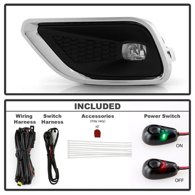 SPYDER 19-23 Jeep Cherokee OEM LED Fog Lights w/Switch - Clear (FL-JC19-LED-C) 9054204