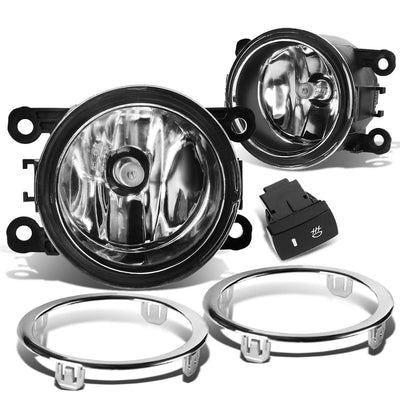 2012-2015 Honda Pilot Fog Lights with Switch & Bezel - Chrome/Clear