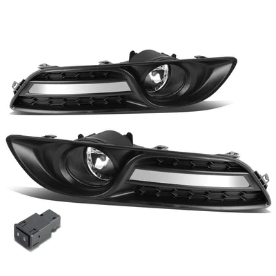 2013-2016 Nissan Sentra Fog Lights with Switch & Bezel Chrome/Clear
