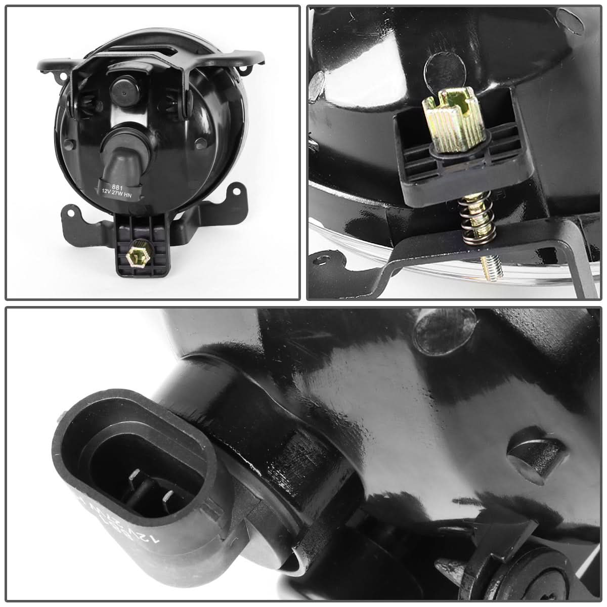 2003-2006 Hyundai Accent Chrome Clear Fog Lights 881 Bulb