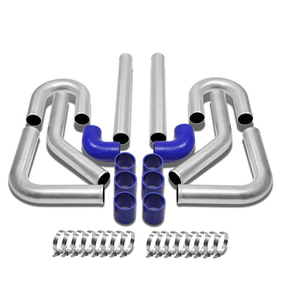 Universal 2.25" Aluminum Intercooler Piping Kit - 8PC with Clamps