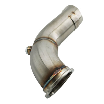 B Series Tear Drop Hood Exit Up Pipe Dump Tube For Top Mount Turbo Manifold Outlet