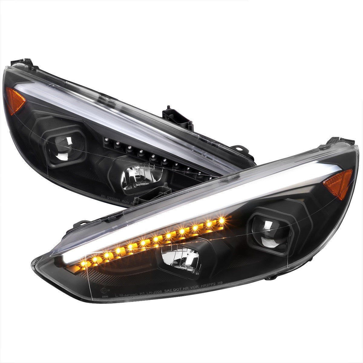 Spec-D 15-17 Ford Focus SEQ LED signal Headlights Black