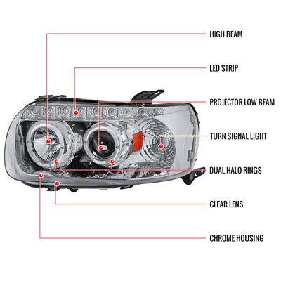 Spec-D 05-07 Ford Escape Projector Headlights Chrome