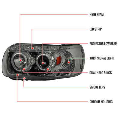 Spec-D 05-07 Ford Escape Projector Headlights Chrome/Smoked