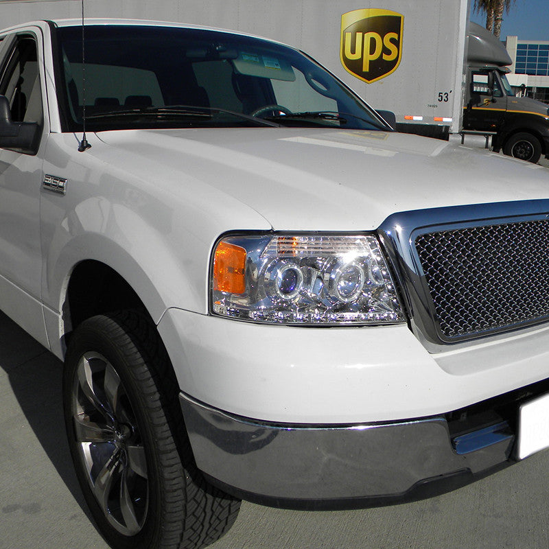 Spec-D 04-08 Ford F-150 / 06-08 Lincoln Mark Headlight R8 Strip Chrome