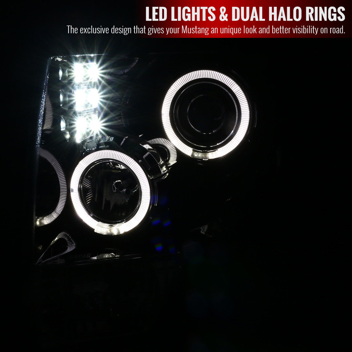 Spec-D 04-08 Ford F150 06-08 Lincoln Mark Projector Headlights Black