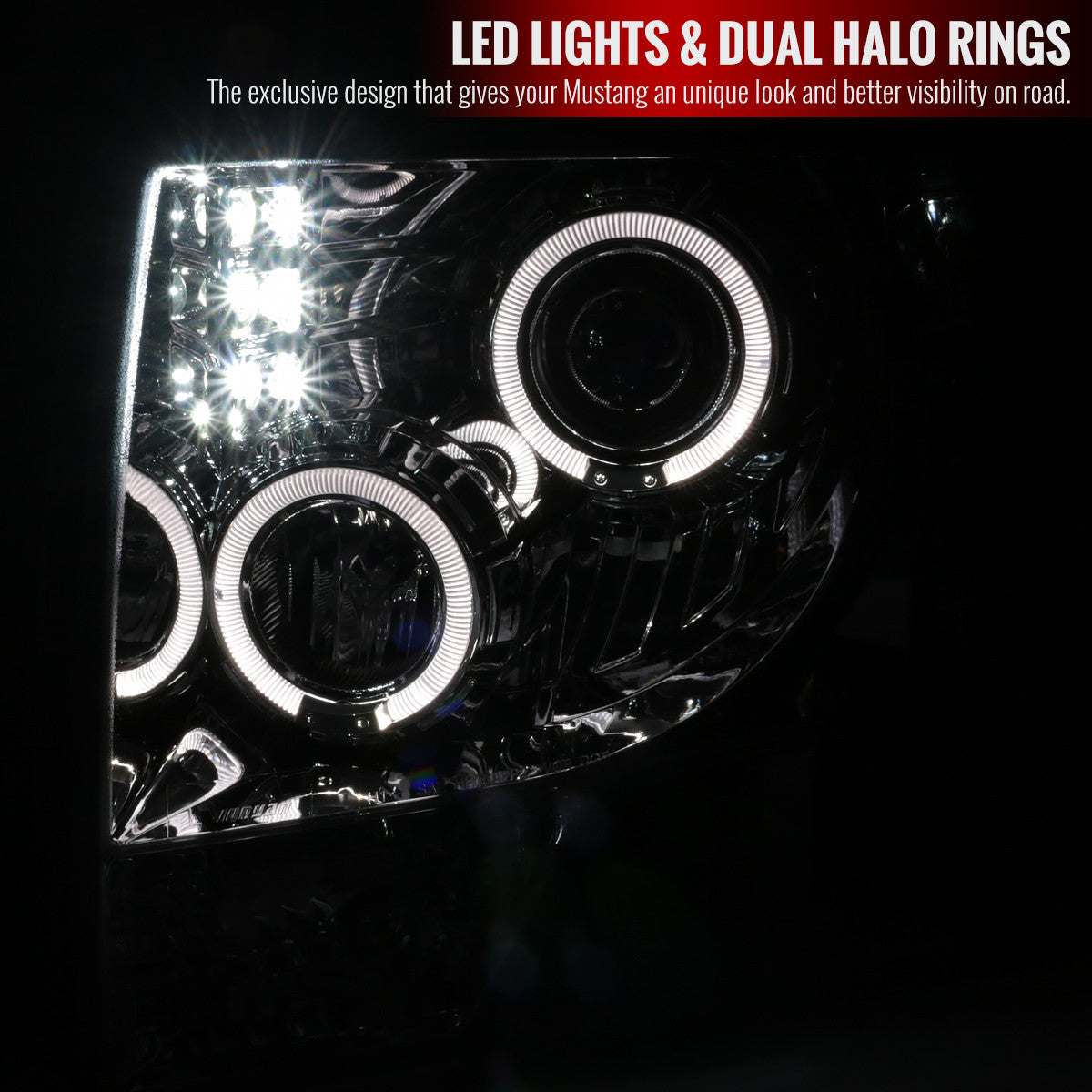 Spec-D 09-14 Ford F150 Dual Halo Projector Headlights Chrome