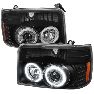 Spec-D 92-96 Ford F150 F250 F350 Bronco Headlights V2 Black