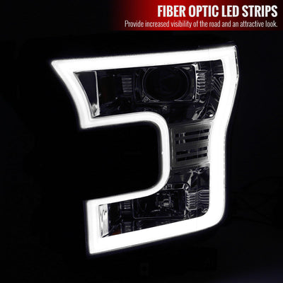 Spec-D 15-17 Ford F-150 Projector Headlights Chrome/Clear Halogen