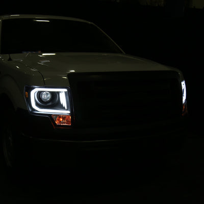Spec-D 09-14 Ford F150 Projector Headlights Black/Clear