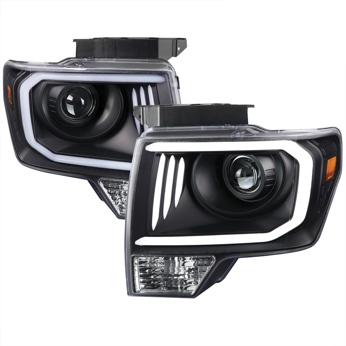 Spec-D 09-14 Ford F150 Projector Headlights Black/Clear