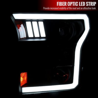 Spec-D 15-17 F-150 Headlights LED Bar Projector Black/Smoked