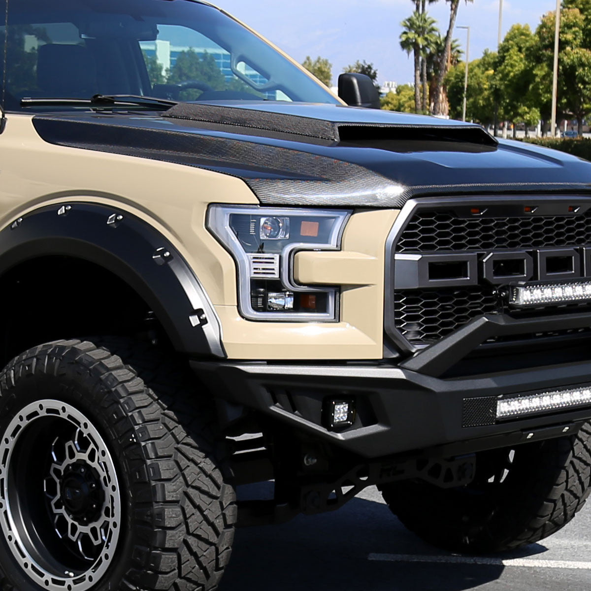 Spec-D 15-17 Ford F150 LED Bar Headlights Black Clear Lens