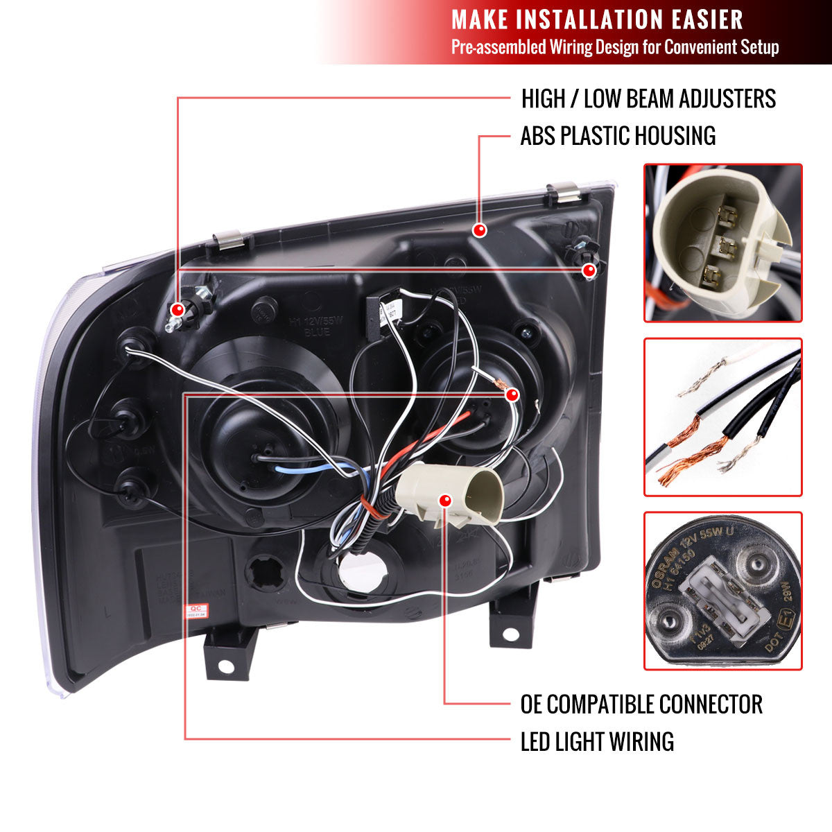 Spec-D 99-04 Ford F250 F350 F450 Excursion Headlights Smoked