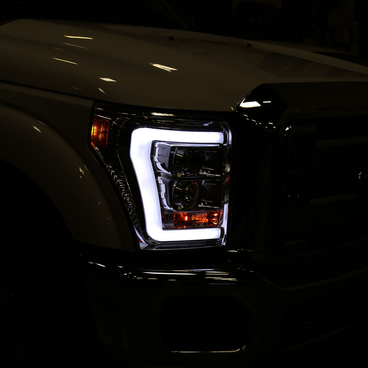 Spec-D 11-16 Ford F250 F350 F450 Pro SEQ Headlights Chrome