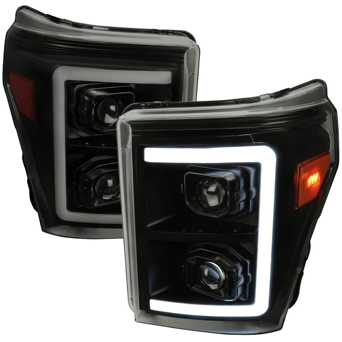 Spec-D 11-16 Ford F250 F350 F450 Sequential Headlights Smoked