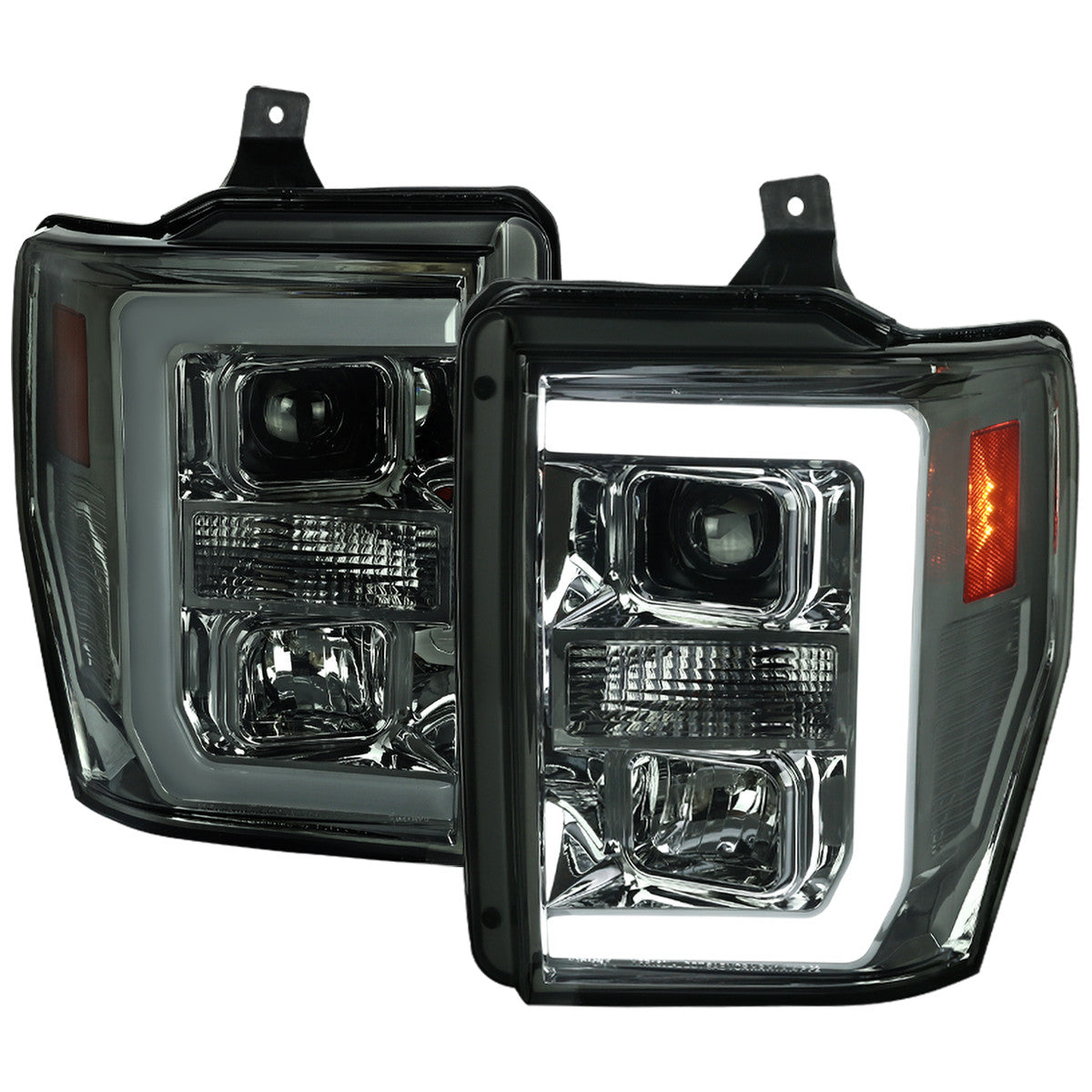 Spec-D 08-10 F250 F350 F450 Super Duty Headlights Chrome SM