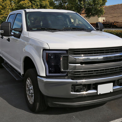 Spec-D 17-19 Ford F250 Projector Headlights SEQ LED Bar Black