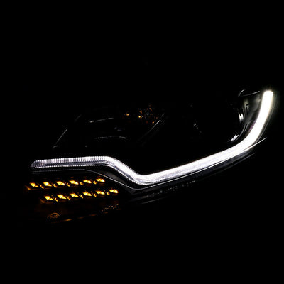 Spec-D 12-14 Ford Focus Projector Headlights Sequential LED Black