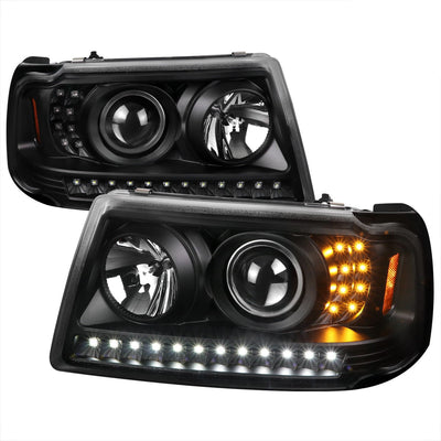 Spec-D 01-11 Ford Ranger Projector Headlights LED Strip Black/Clear