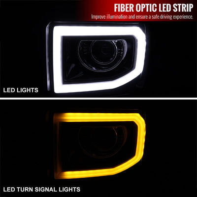 Spec-D 14-19 GMC Sierra Projector Headlights Black/Smoked