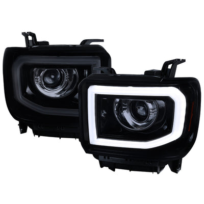 Spec-D 14-19 GMC Sierra Projector Headlights Black/Smoked