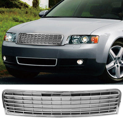 Fits 02-05 Audi A4 Chrome Hood Front Upper Grille - ABS