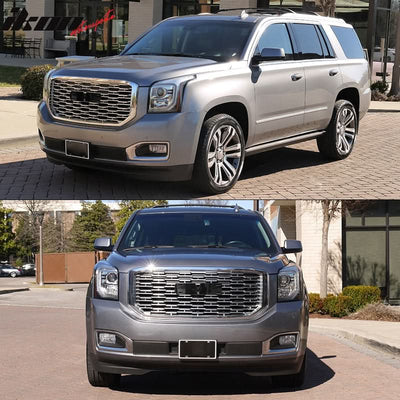 2015-2020 GMC Yukon Denali Style Chrome Front Bumper Upper Grille ABS