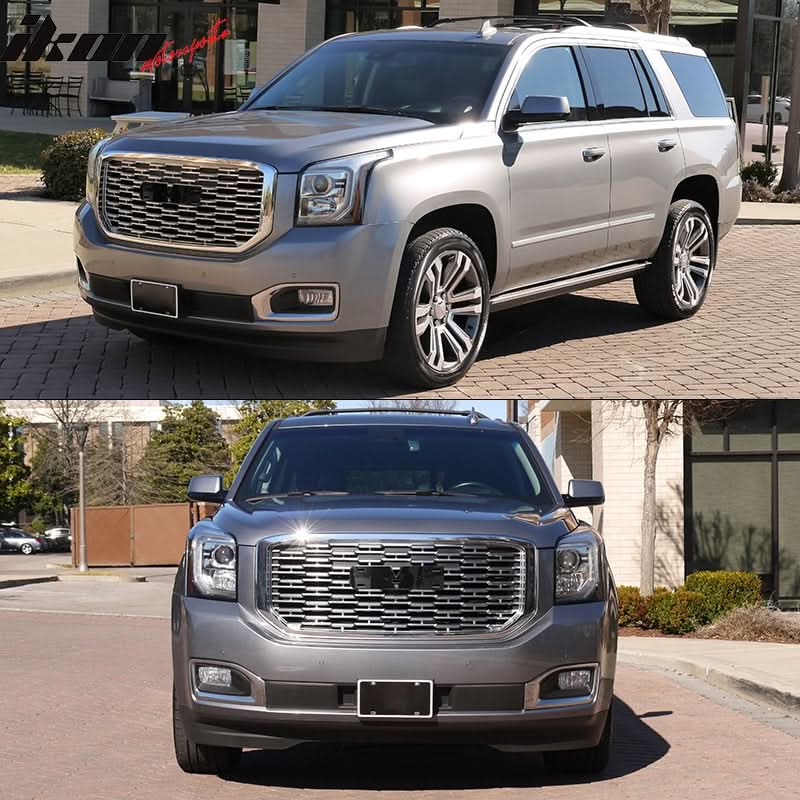 2015-2020 GMC Yukon Denali Style Chrome Front Bumper Upper Grille ABS