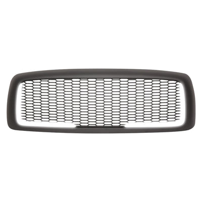 02-05 Dodge Ram Honeycomb Mesh Grille w/ LED DRL Lights Matte Black